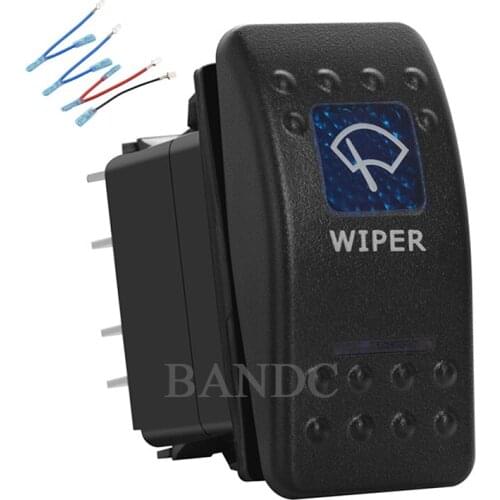 WIPER 7Pins On-Off-On DPDT Dual Blue Led Toggle Switch for ARB/Carling/NARVA 4x4 Style，12V 20A 24V 10A，Jumper Wires