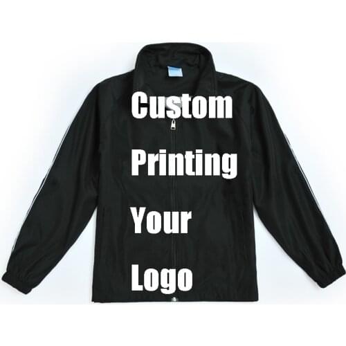 Custom Digital Print Windbreaker Jacket DIY Heat transfer Design Photo Advertisement Wind proof waterproof Jackets Drop Shipping