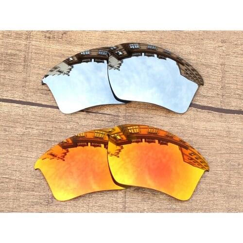 Vonxyz 2 Pairs Chrome Mirror & Ruby Mirror Polarized Replacement Lenses for-Oakley Half Jacket 2.0 XL Frame