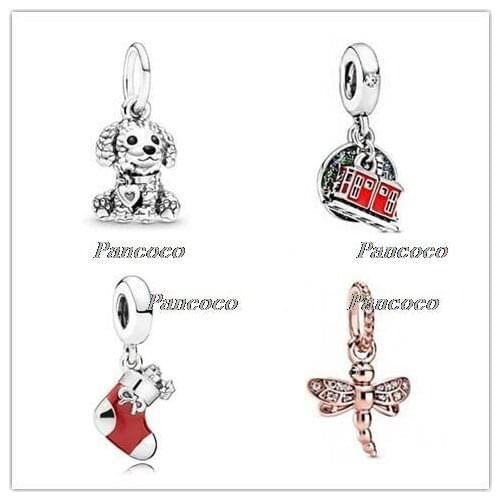 925 Sterling Silver Charm Poodle Puppy Dog Dangle Charm Bead Fit Women Pandora Bracelet & Necklace Jewelry