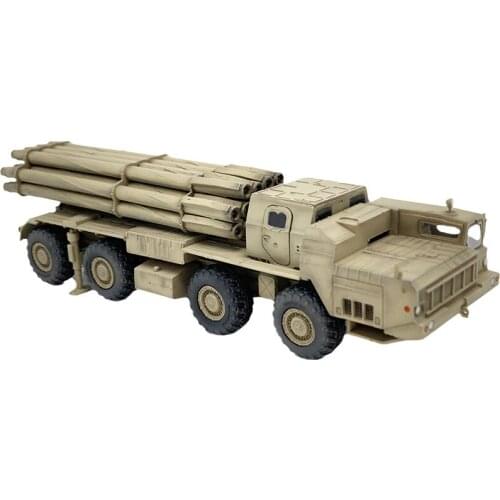 1/72 PVC Die-casting Russian Army Tornado Multi-Barrel Self-Propelled Rocket Model Sand Color Painted Military Collection Toy