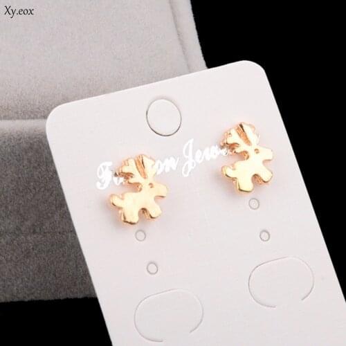 1 Pair Alloy Gold Elk Deer Ear Stud Earrings Xmas Jewelry Christmas Gift