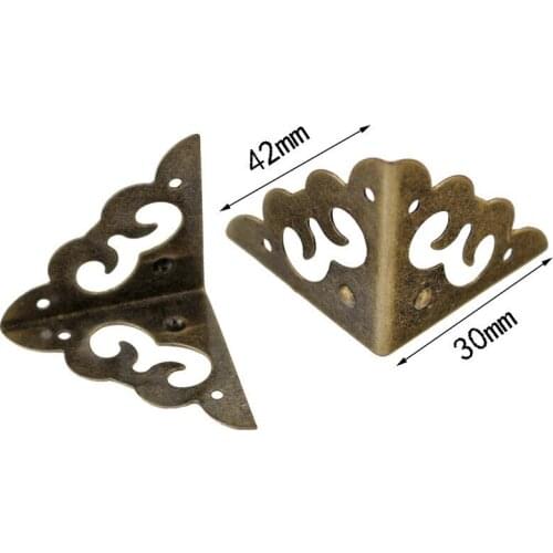10pcs Antique Bronze Angle Code Decorative Jewelry Box Chest Wooden Wine Gift Case Edge Corner Protector Furniture Hardware