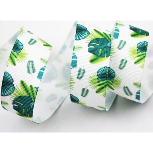 16/22/25/38/75mm green printed grosgrain rainbow ribbon 10/25/50 yards DIY bows wedding party decoractive ribbons