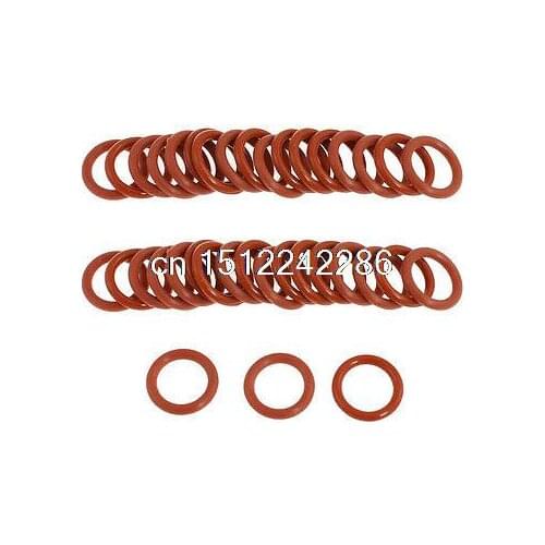 50 Pcs Red Silicone O Ring Seal Washers 13mm x 9mm x 2mm