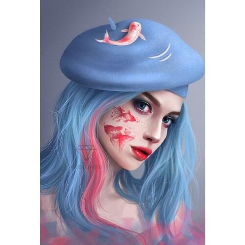 5D DIY Cartoon Girl Portrait Diamond Painting Full Square/round Handmade Diamond Mosaic Crafts Room Art Decoration Gift New