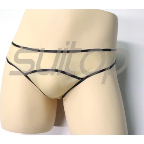 Free shipping! mens rubber G-strings latex thongs in transparent