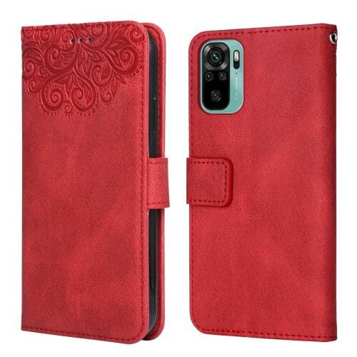 For Xiaomi Redmi Note 10S Flower Embossing Case Coque for Redmi Note 10S Wallet Flip Leather Case for Xiaomi Note 10S Cover