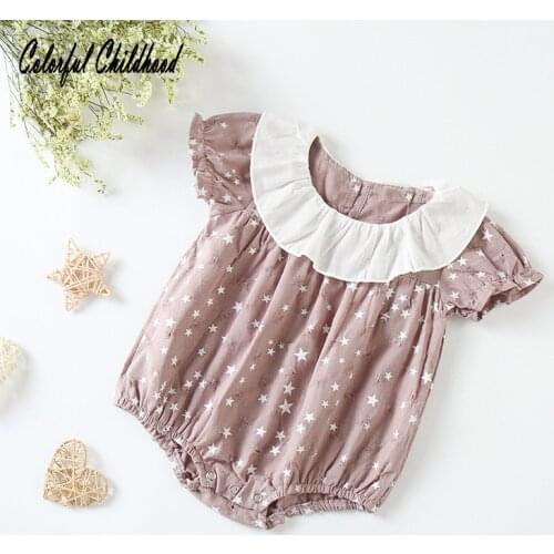 Cartoon full strar printing romper baby clothes summer cotton short sleeve jumpsuit newborn boy/girls overalls 0-24m