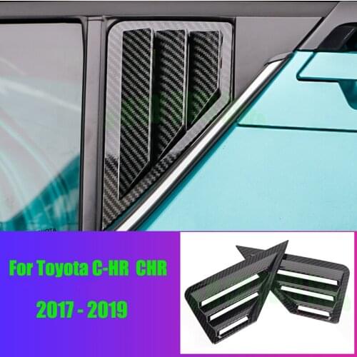 For Toyota C-HR CHR 2017-2019 ABS Rear side Window Venetian blinds Cover Trim Car Exterior Parts Accessories Styling 2 Pcs