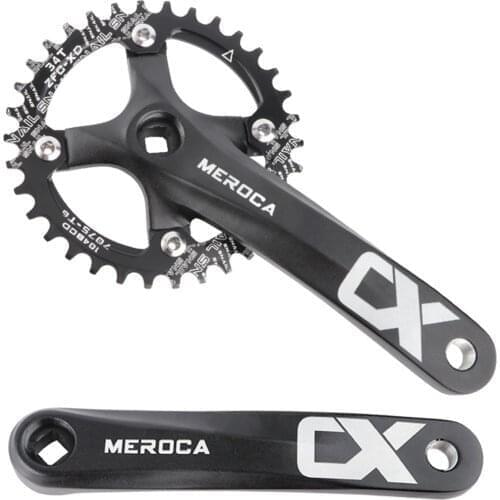 Mountain Bike Right Left Square Crank Arms Single Crank Ring Set 170MM 104 BCD Aluminum Alloy Bike Crankset for 8/9/10/11 Speed