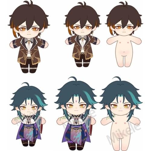 Yasha Xiao Rock King Zhongli Game Genshin Impact Cosplay Diy Cotton Doll Anime Project Dress Up Plush Pillow Kids Toy Xmas Gift