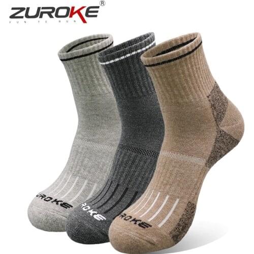 Cotton Crew Hiking Socks Men Women Outdoor Cushioned Pad Breathable Moisture wicking Thick Warm Athletic Socks