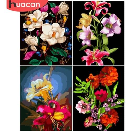 HUACAN Paint By Number Lily Drawing On Canvas HandPainted Painting Art Gift DIY Pictures By Number Flower Kits Home Decor