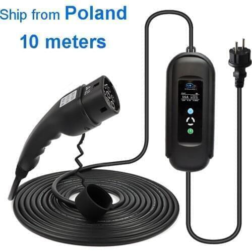 Charge Timer EV Cable 10 Meters 32Ft Memory Function Timing Car Accessories Vehicle Goods Type 2 Charger