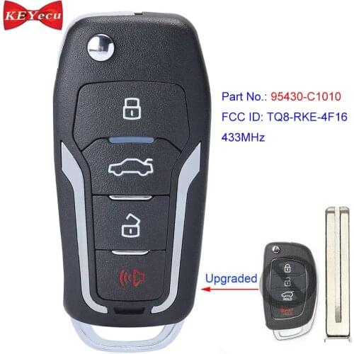 KEYECU for Hyundai Sonata 2014 2015 2016 2017 2018 Upgraded Remote Key Fob 95430-C1010 FCC ID: TQ8-RKE-4F16 433MHz ID46 Chip