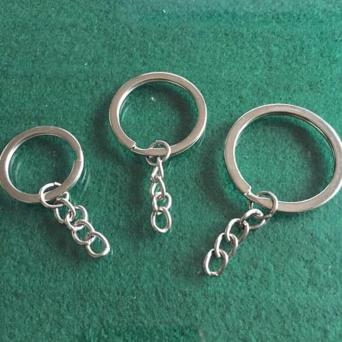 30pcs/lot Metal Key Rings Key Chains Rhodium Plated Tone Keyrings Split Rings KeyChains