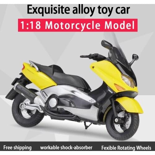1:18 XP500 TMAX Alloy Diecast Sport Motorcycle Model Workable Shork-Absorber Toy Collection Xmas Birthday Gift for Boy Home Deco