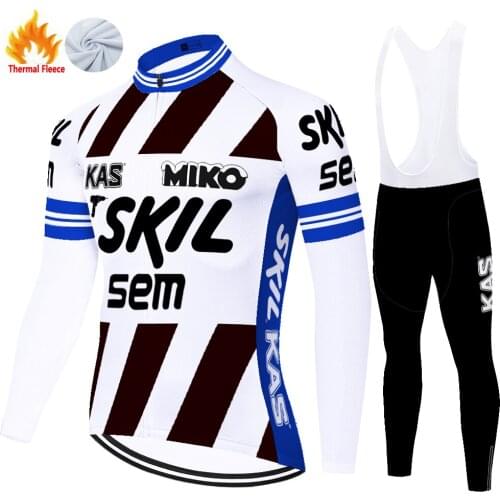 Kas Retro Winter Thermal Fleece Masculino Ropa Completo Maillot Cyclisme Equipamento De Ciclismo Tricota Ciclismo Hombre