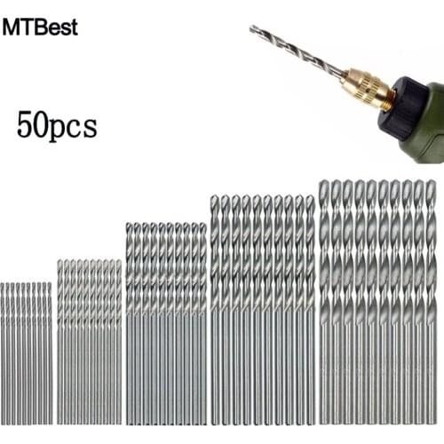 50Pcs HSS High Speed Steel Drill Bits Set Tool High Quality Power Tools Set Accessories For Dremel Rotary Tool 1/1.5/2/2.5/3mm