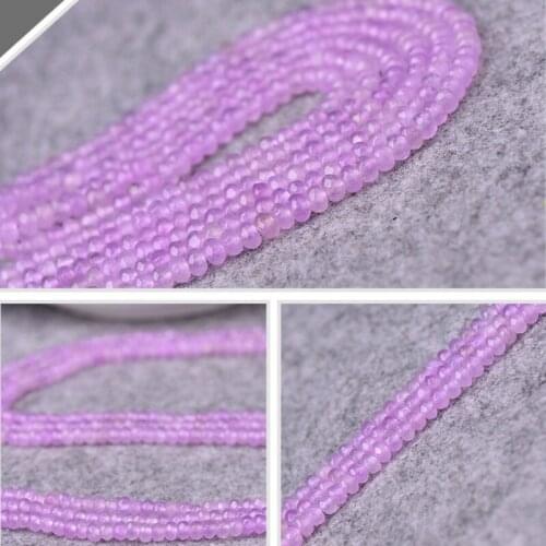 Natural Lavender Bead Cut Face Loose Beads 2x4m Purple Chalcedony Small Beads Jewelry Make DIY Jewelry Necklace Accessories 38cm
