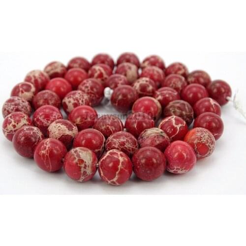 Natural Red Sea Sediment Jas-per Gems Stone Round Spacer Loose Beads 15'' Jewelry Design 5 Strands/Pack