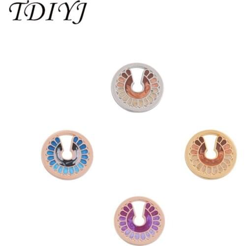 TDIYJ Newest DIY 33mm Large Colorful Peacock Coin Disc with Plain Fit for 35mm Frame Pendants as Women Gifts 1pcs/lot