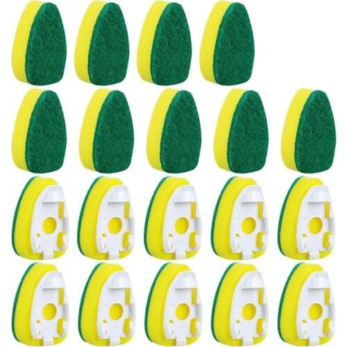 New 18 Pieces Dish Wand Refills Replacement Sponge Heads Scouring Scrubber Pads Heavy Duty Dish Wand Sponge for Kitchen Sink Cle