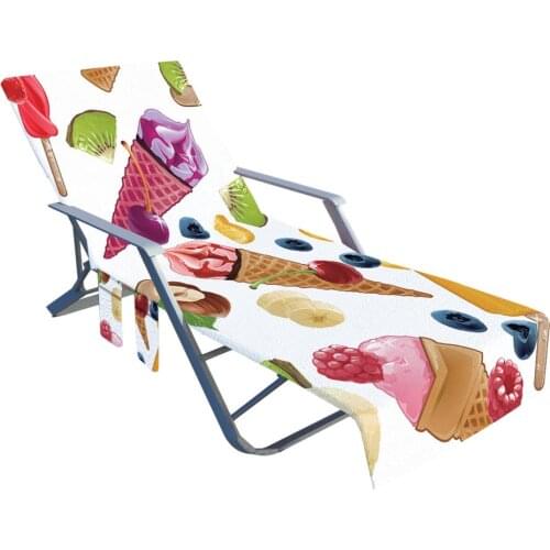 Beach Lounge Chair Cover Quick Drying Mat Swimming Pool Cool Bed Garden Beach Sunbath Lazy Lounger Covers With Side Pockets