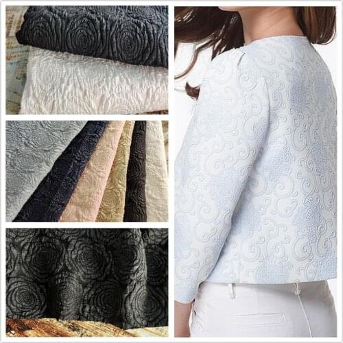 Rose polyester foam jacquard shirt dress suit coat fashion fabric
