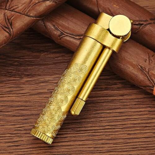Old-fashioned Brass Wheel Kerosene Lighter Creative Personality Ignition Lighter Compact And Easy to Carry Nostalgia Gifts