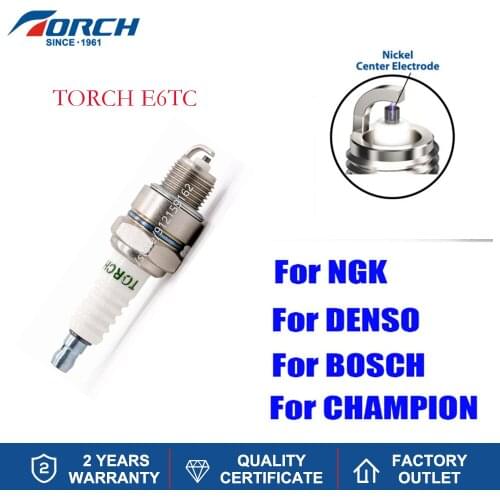 Brand New TORCH Spark Plug E6TC Compatible with DENSO W20FP-U Denso WF20TTBRISK N15YC NGK Bosch W175T35 Champion L82YCC