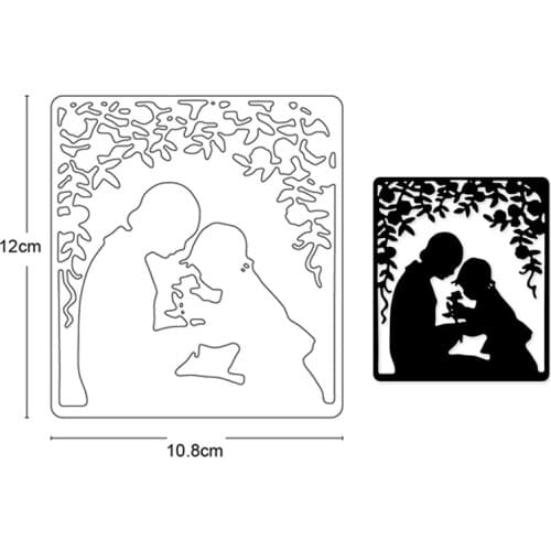 Mother Girl Tree Photo Frame Metal Cutting Dies for DIY dies Scrapbooking Decorative Embossing dies Paper Card Making Craft Dies