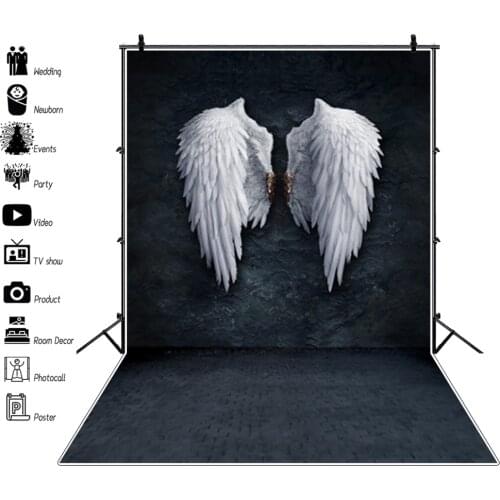 Laeacco Angel Devil Wings Clouds Newborn Photography Backdrops Vinyl Photo Backgrounds Birthday Photophone Baby Shower Photocall