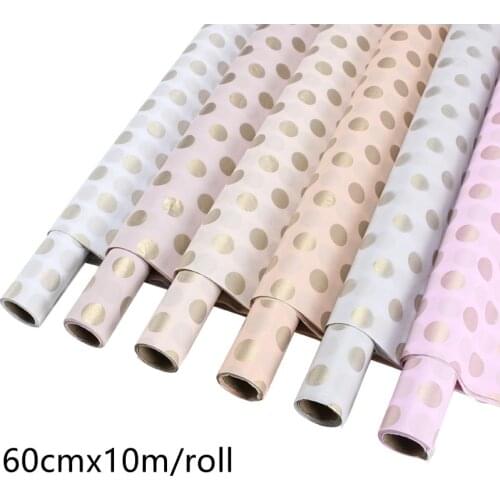 10m roll Sydney Paper Flowers Wrapping Paper Waterproof Gift Round Wave Dot Bronzing Bouquet Material Gift wrapping papers