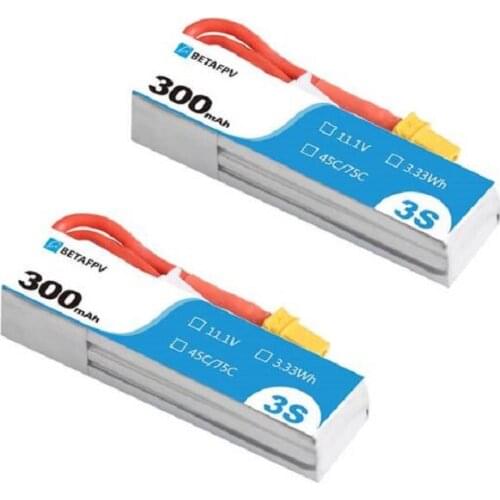 2PCS BETAFPV 300mAh 3S 45C Lipo Battery for Beta75X Frame/Beta75X 3S/Beta75X HD FPV Racing Drone Accessories XT30