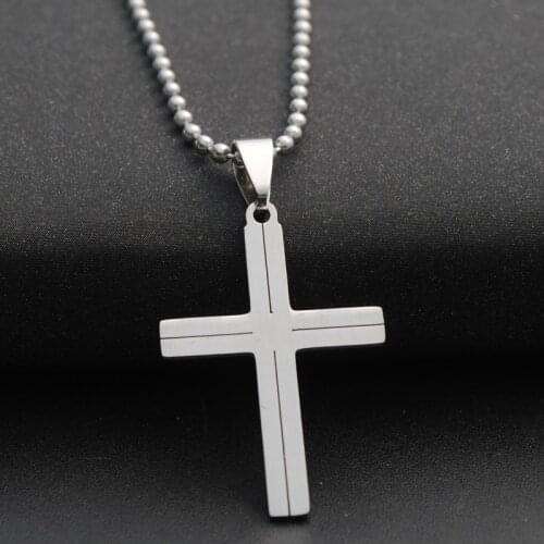 30pcs Stainless Steel Love Heart Cross blessing Necklace simple Religion Christian Jesus Cross Faith lucky Necklace gift jewelry