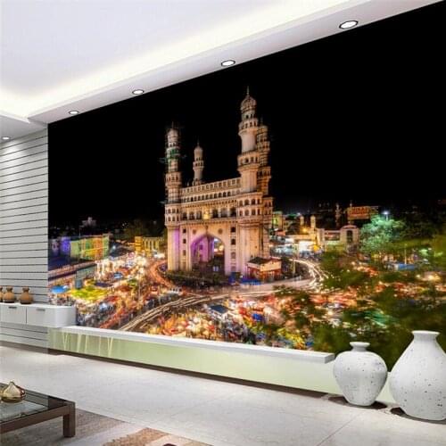 Beibehang custom papel de parede 3D TV Mural Wallpaper for living room decoration bedroom City night view 3D mural Wall painting