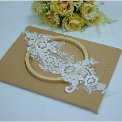5pcs Packed Lace Embroidered Trims Patches Lace Applique for Wedding Dress Gown Veil DIY Decoration Bridal Accessories Supply