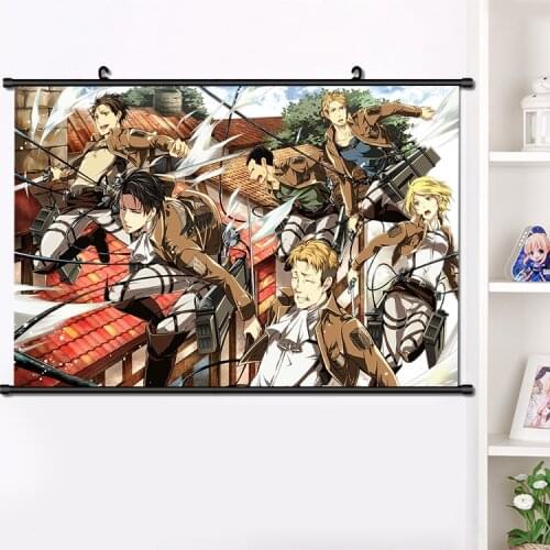 Anime shingeki no kyojin Attack on Titan Eren Jaeger Ackerman Wall Scroll Mural Poster Wall Hang Poster Home Decor 40*60cm