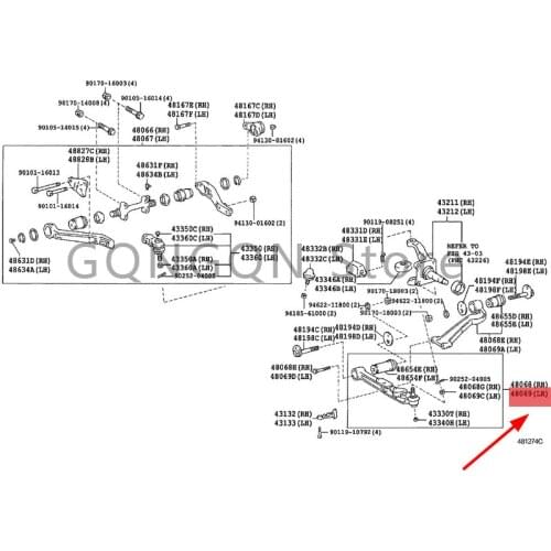 CAR left front suspension No. 1 lower arm sub-assembly 1994- 2000 Toy ot aRAV4 Lower arm sub-assembly No. 1 front suspension
