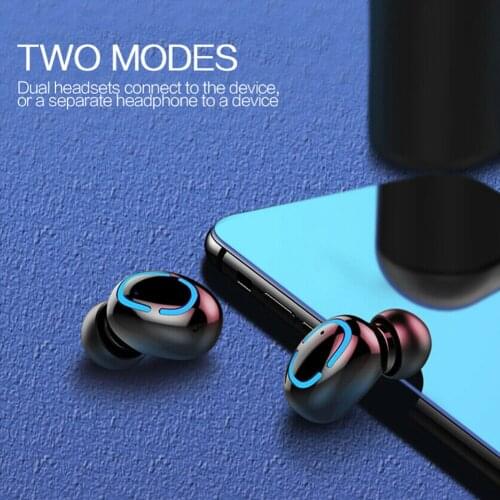 Mini Wireless Bluetooth Earphones Car Motorcycle Black Q68 TWS Invisible In-Ear Headset with MIC Earbuds Case