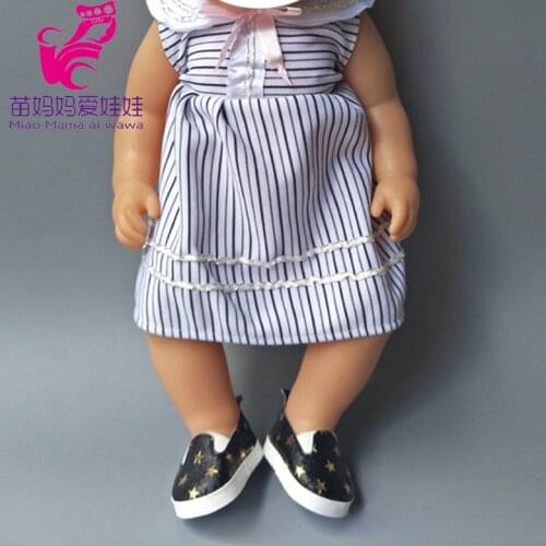 Black Strip Dress suit for 43cm Baby baby Doll for Baby Girl Birthday gifts play toys clothes