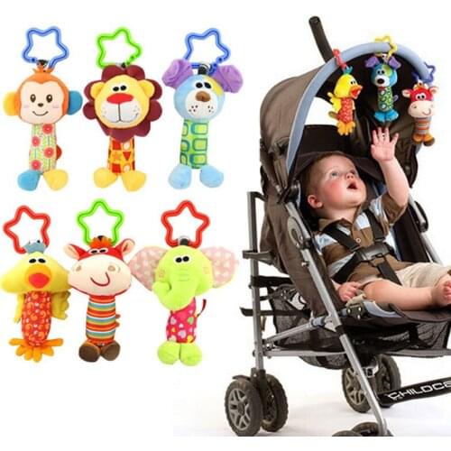 Infant Baby Rattle Hanging Cloth Bed Crib Soft Early Educational Toy Baby Toys Rattle Tinkle Hand Bell Plush Stroller