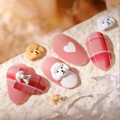 Nail Art Diamond Cartoon Resin Animal Shape DIY Nail Accessories Cute Dog 3D Nail Art Decorations Manicure Accessories