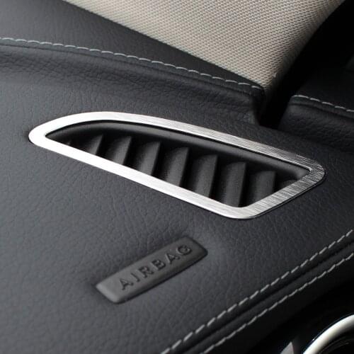 For Mercedes Benz GLC X253 C Class W205 15-17 LHD Stainless Steel Car Dashboard Air Conditioning Outlet Frame Decoration Sticker