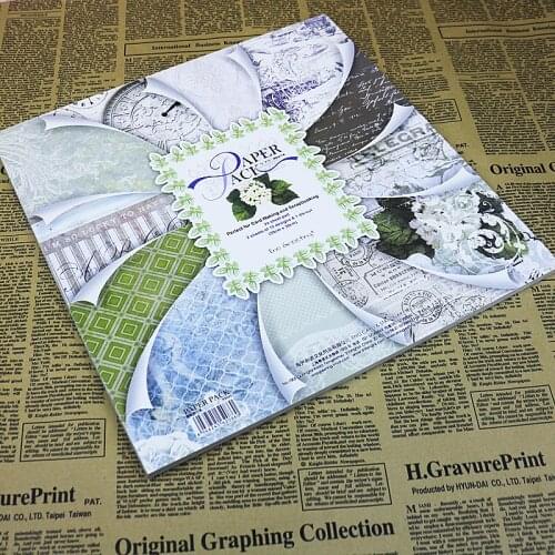 ENOGREETING scrapbooking paper pack craft set background floral clock animal vintage papercraft art design 12 inch 1 book/lot