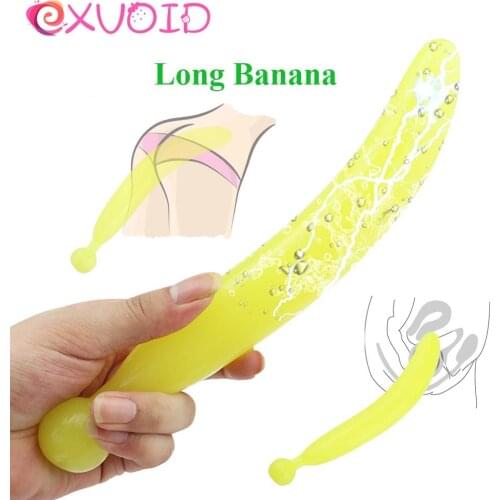 EXVOID No Vibrator Banana Cucumber Shape G Spot Massager Long Dildo Masturbato Adult Products Big Penis Sex Toys for Women