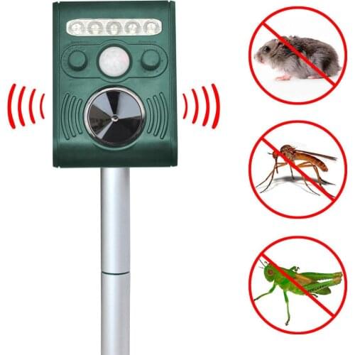 Garden Ultrasonic PIR Sensor Solar Animal Dispeller Strong Flashlight Dog Repeller Brand: KCASA 4