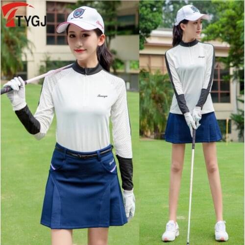 2019 spring autumn new golf apparel womens long-sleeved golf t-shirt slim lightweight breathable sportswear Shirts tops S-2XL